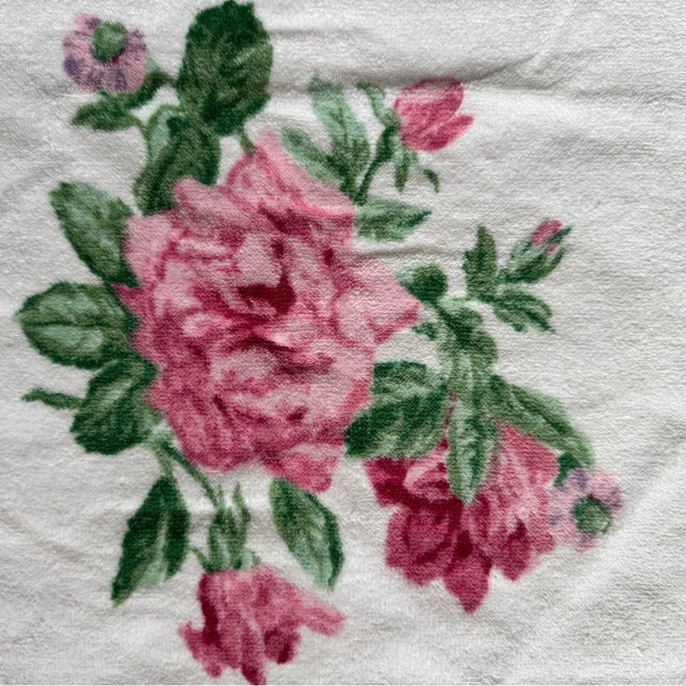 Vintage Martex Liberty of London Pink and Green Floral Set of Towels
